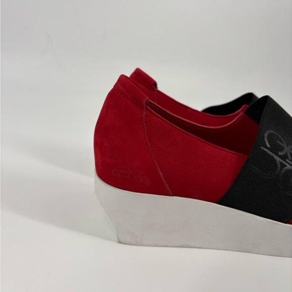 Arche Womens Red Suede Wedge (SB6) - Picture 6 of 9